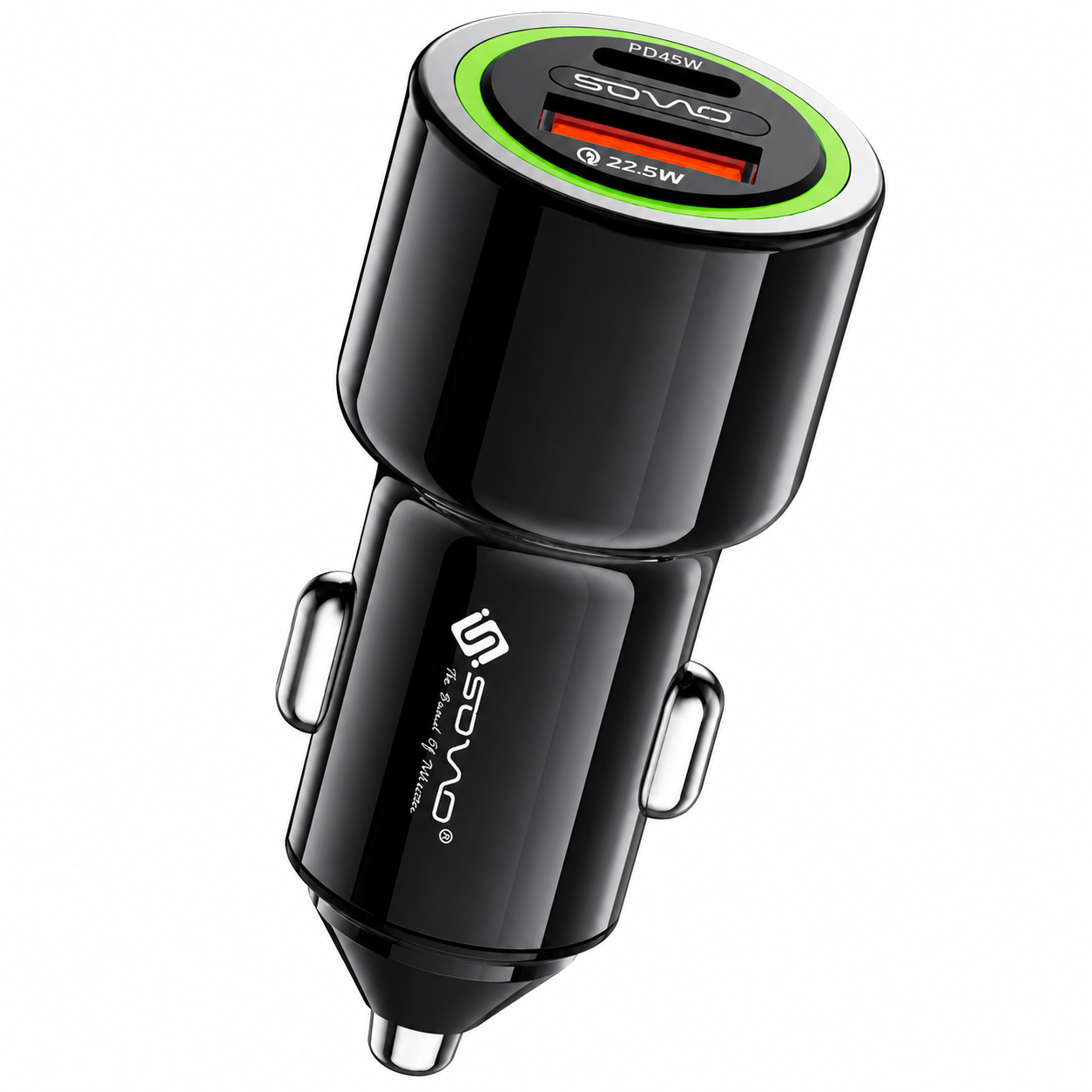 Fast Car Charger with USB PD, QC 3.0 and Super VOOC Support for All Mobile Devices