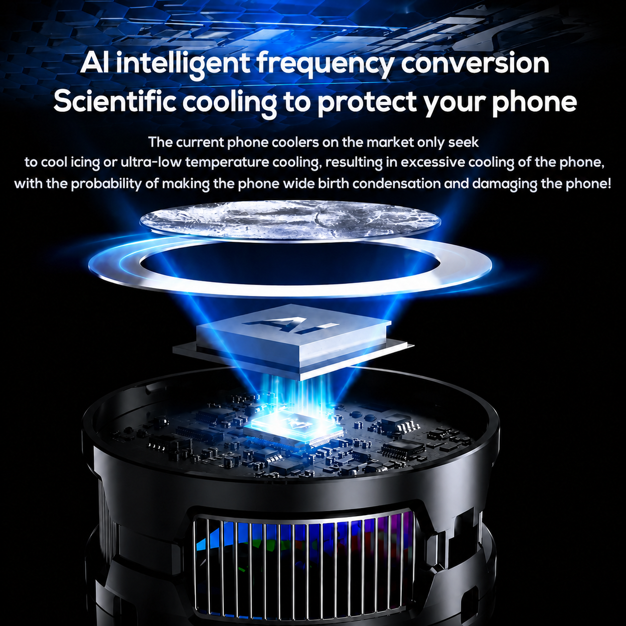 MEMO CX15 Digital Display Mobile Cooling Fan With Four Types RGB Light